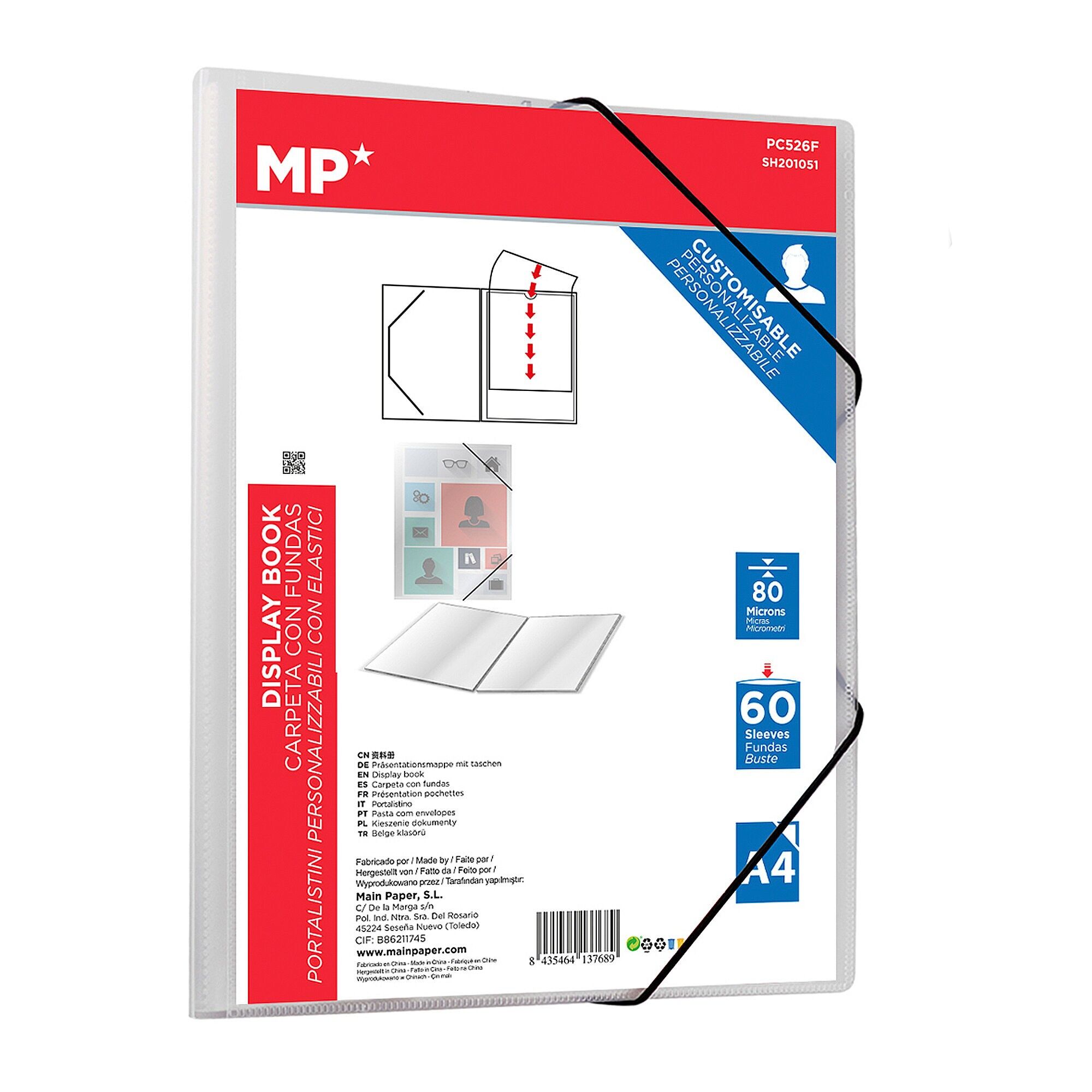 CARTELLA 60 BUSTE A4 CON ELASTICO TRASPARENTE Colore: Trasparente