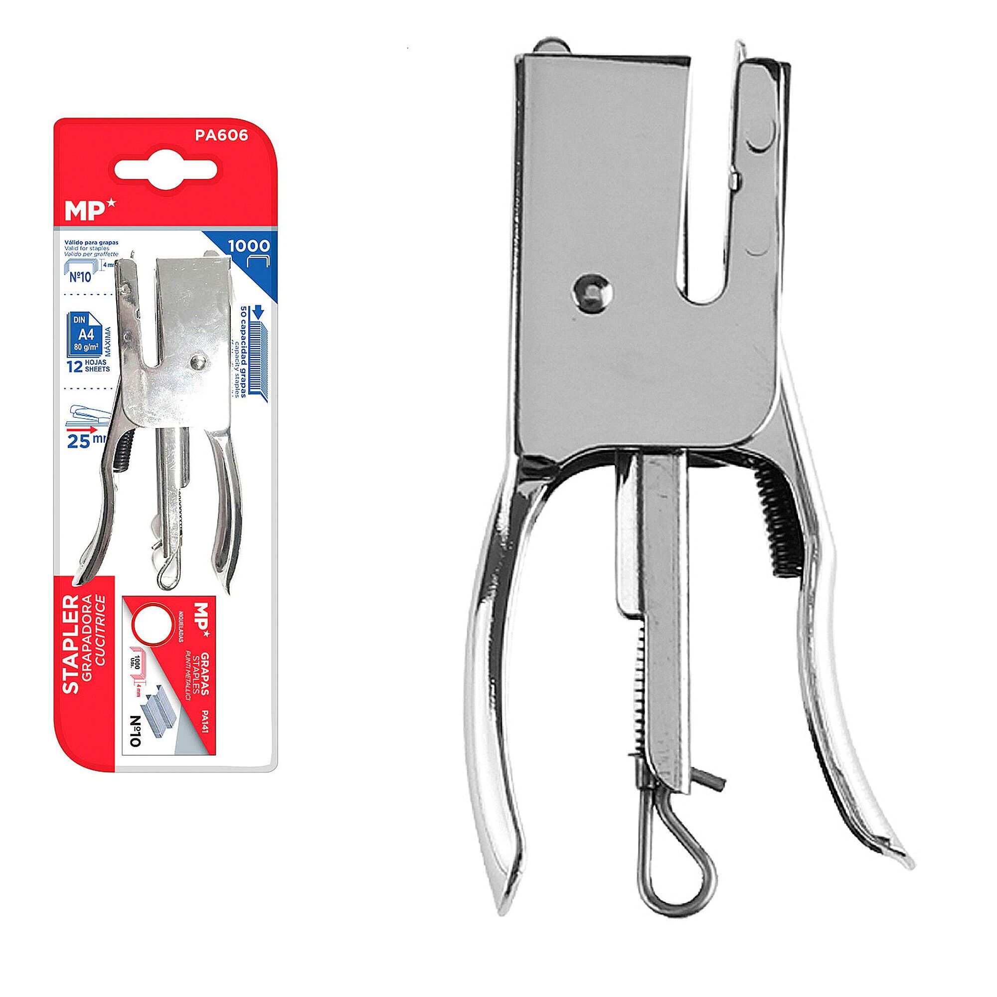 MINI PINZATRICE A 10 PINZE.7x5.5 cm Colore: Argento