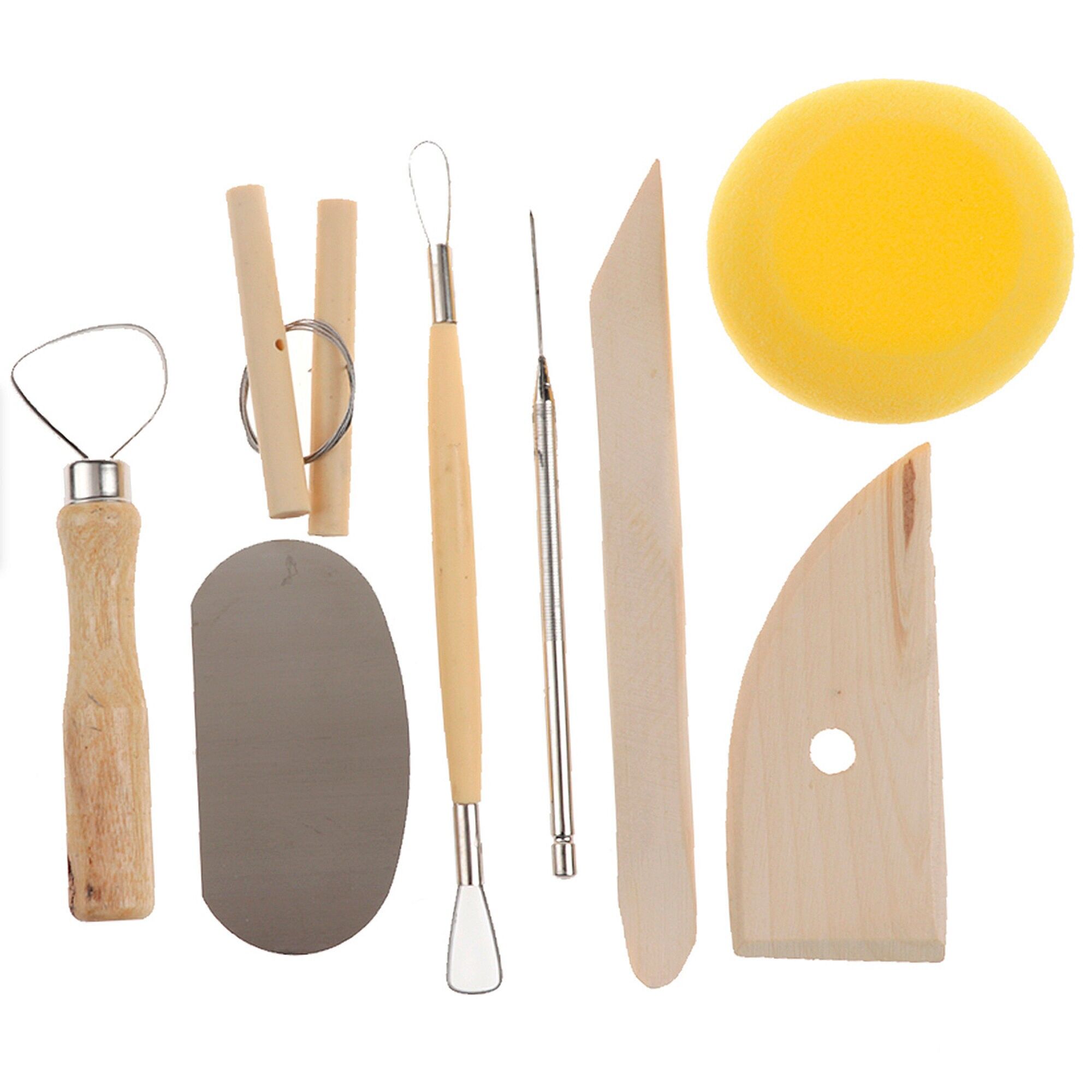 UTENSILE PER ARGILLA 8 PEZZI Colore: Legno