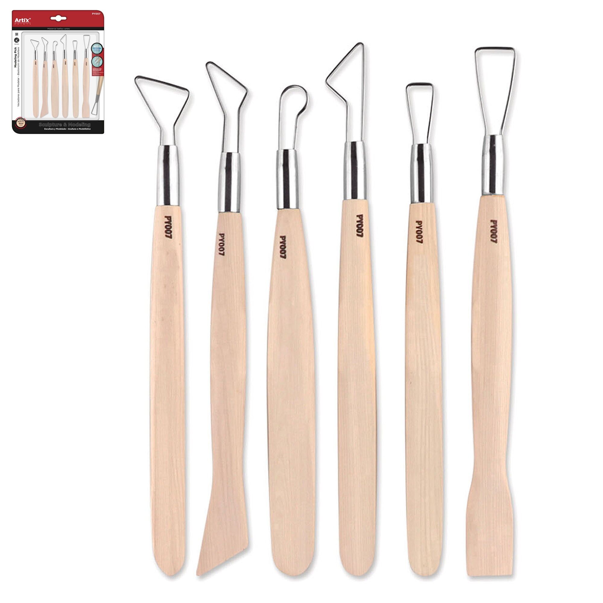 INSTRUMENTS DE MODÉLISATION 6 piècesCouleur : Bois