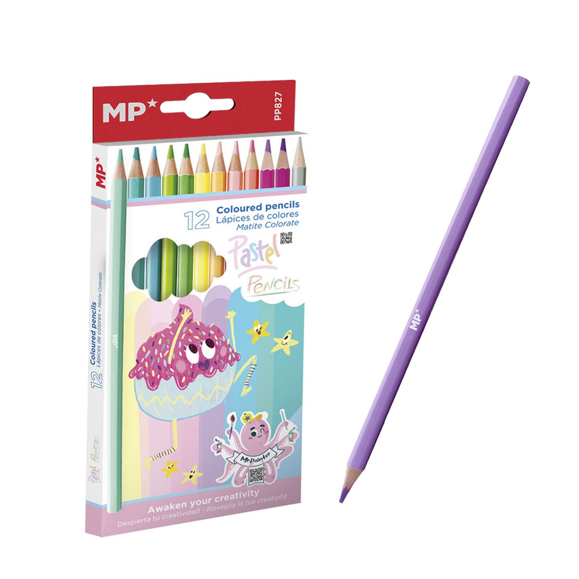 MATITE COLORATE PASTELLO 12 pz. Colore:Multicolore