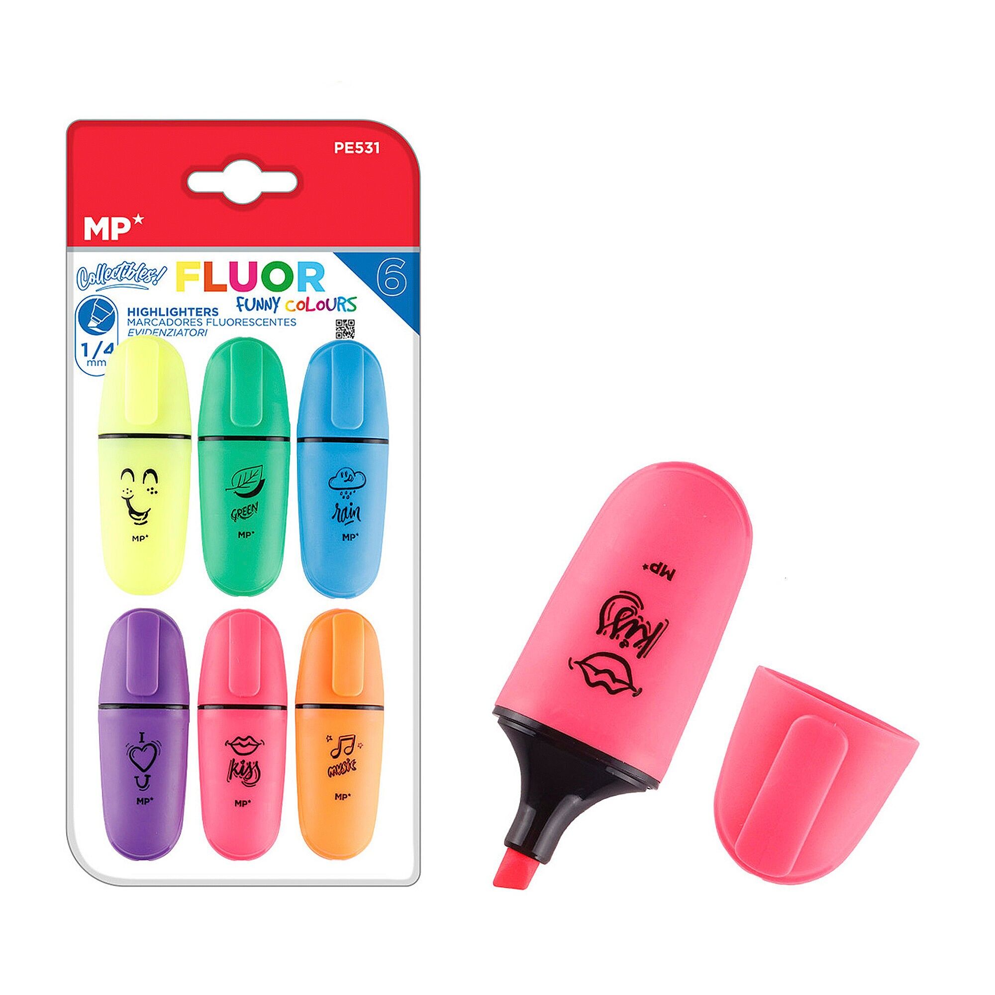 MINI MARCATORE FLUORESCENTE 6 unità. Colore:Multicolore