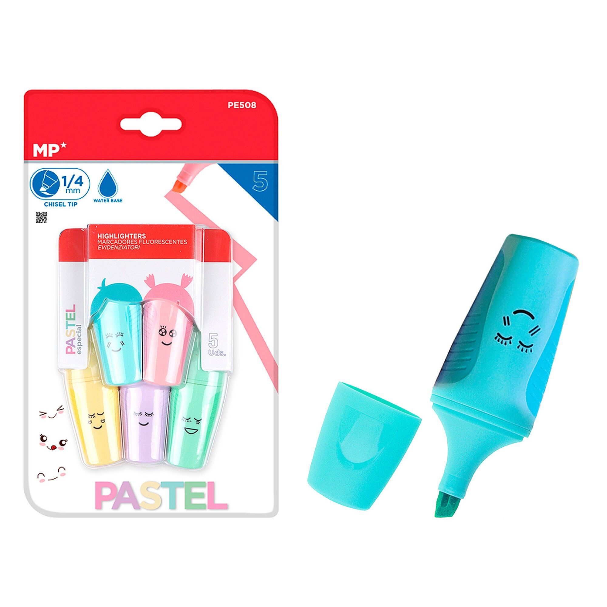 MINI PASTEL MARKER 5 pz.CONFEZIONE RISPARMIO Colore:Multicolore