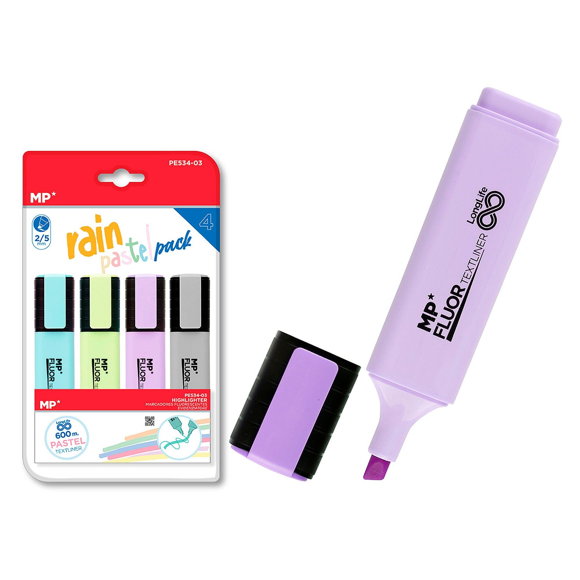 MARCADOR TEXTLINER RAIN PACK 4 Uds. Color:Aleatorio