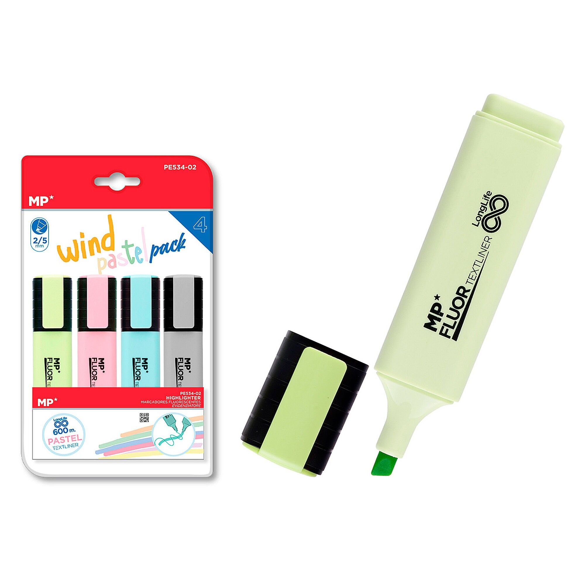 MARCADOR TEXTLINER WIND PACK 4 Uds. Color:Aleatorio