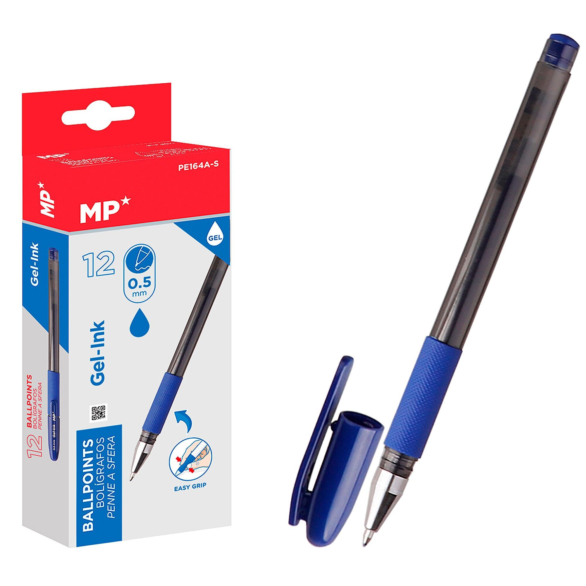 PACK 12 BOLÍGRAFOS  DE TINTA DE GEL AZUL PUNTA 0.5 mm Color:Azul