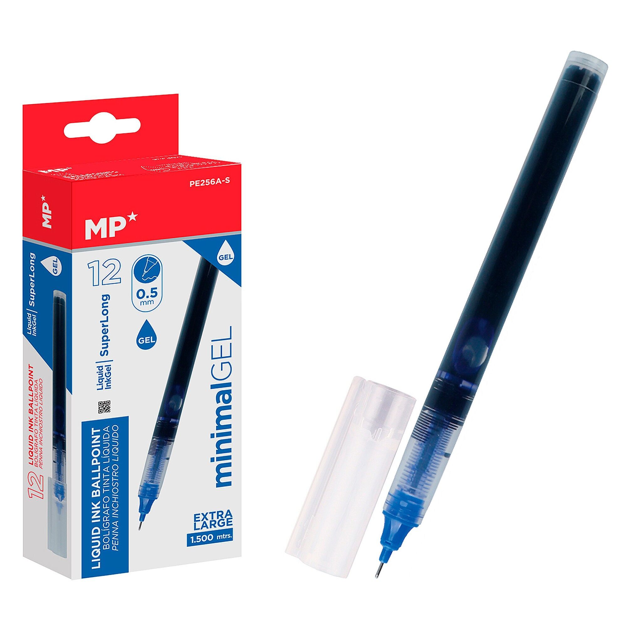 PACK 12 BOLÍGRAFOS TINTA LÍQUIDA PUNTA AGUJA 0.5 mm 