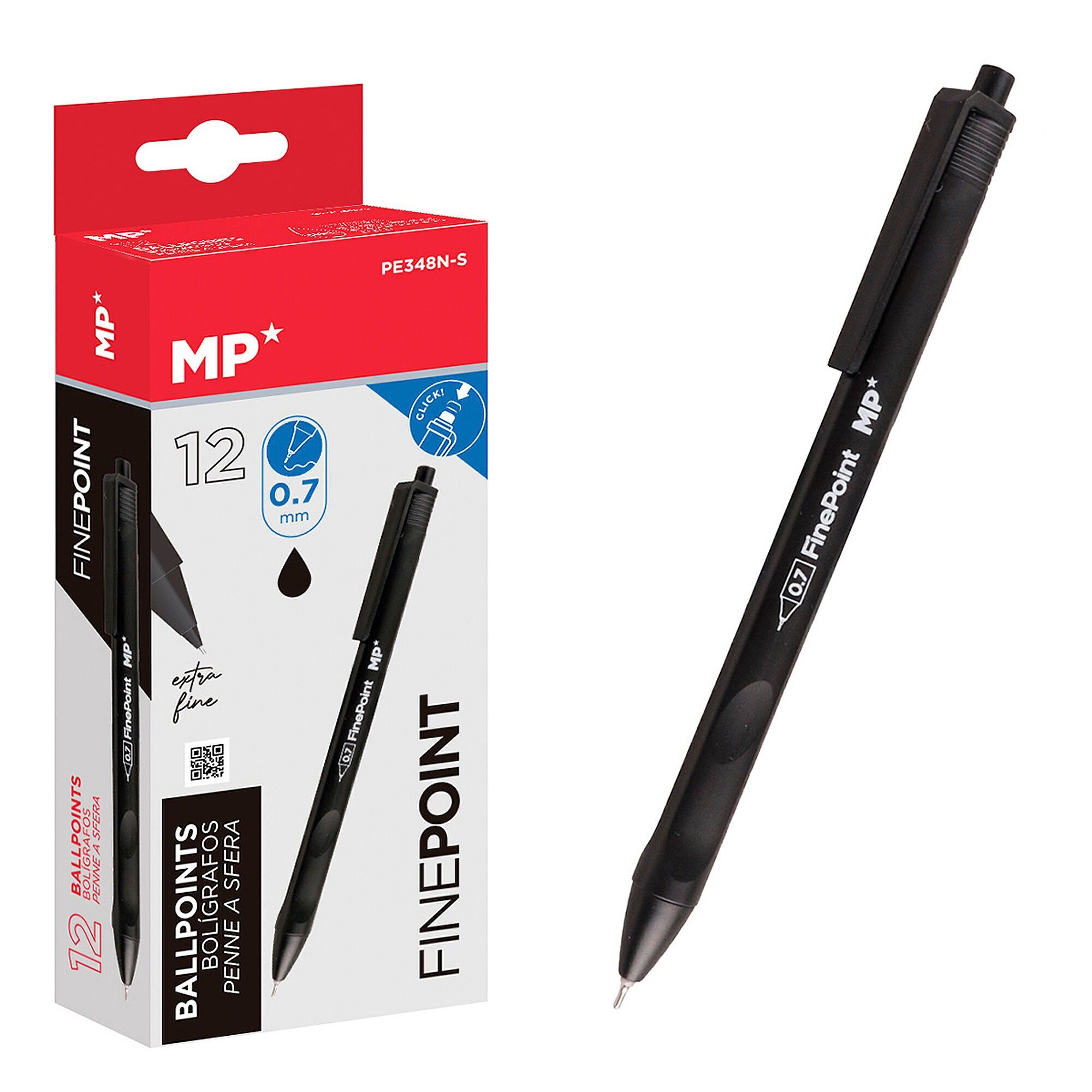 PACK 12 BOLÍGRAFOS TINTA ACEITE 0.7 mm 