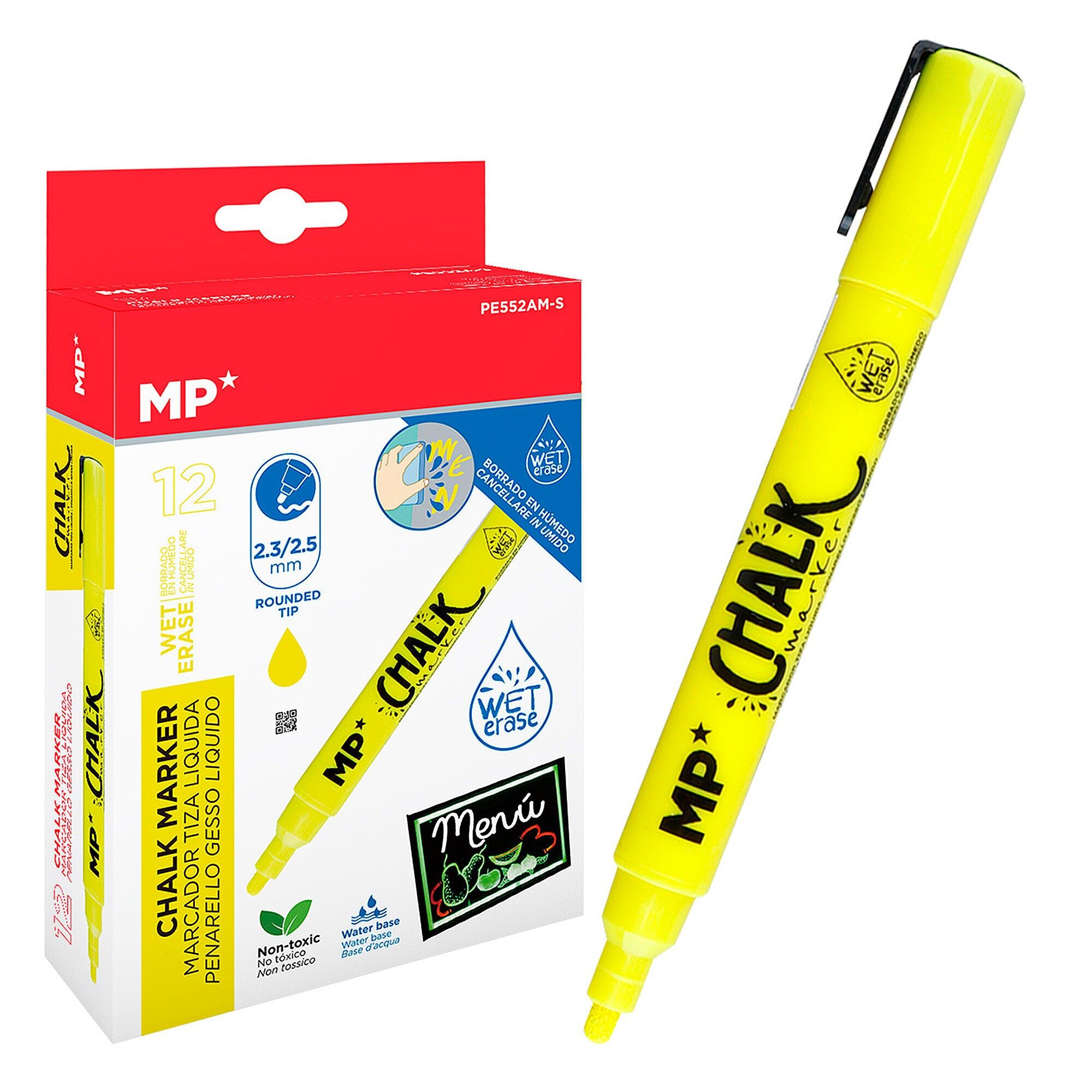 PACK 12 MARCADORES TIZA LÍQUIDA LIMPIEZA EN HÚMEDO 