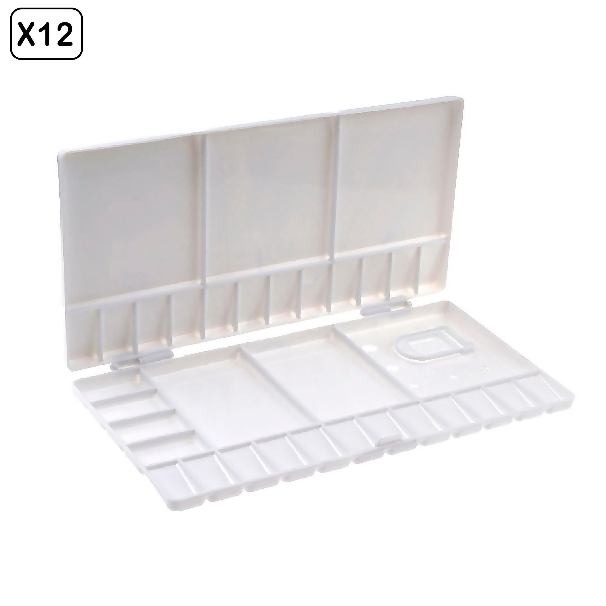 Pack de 12 unités.PALETTE PLIABLE 26 x 13 cm Couleur : Blanc