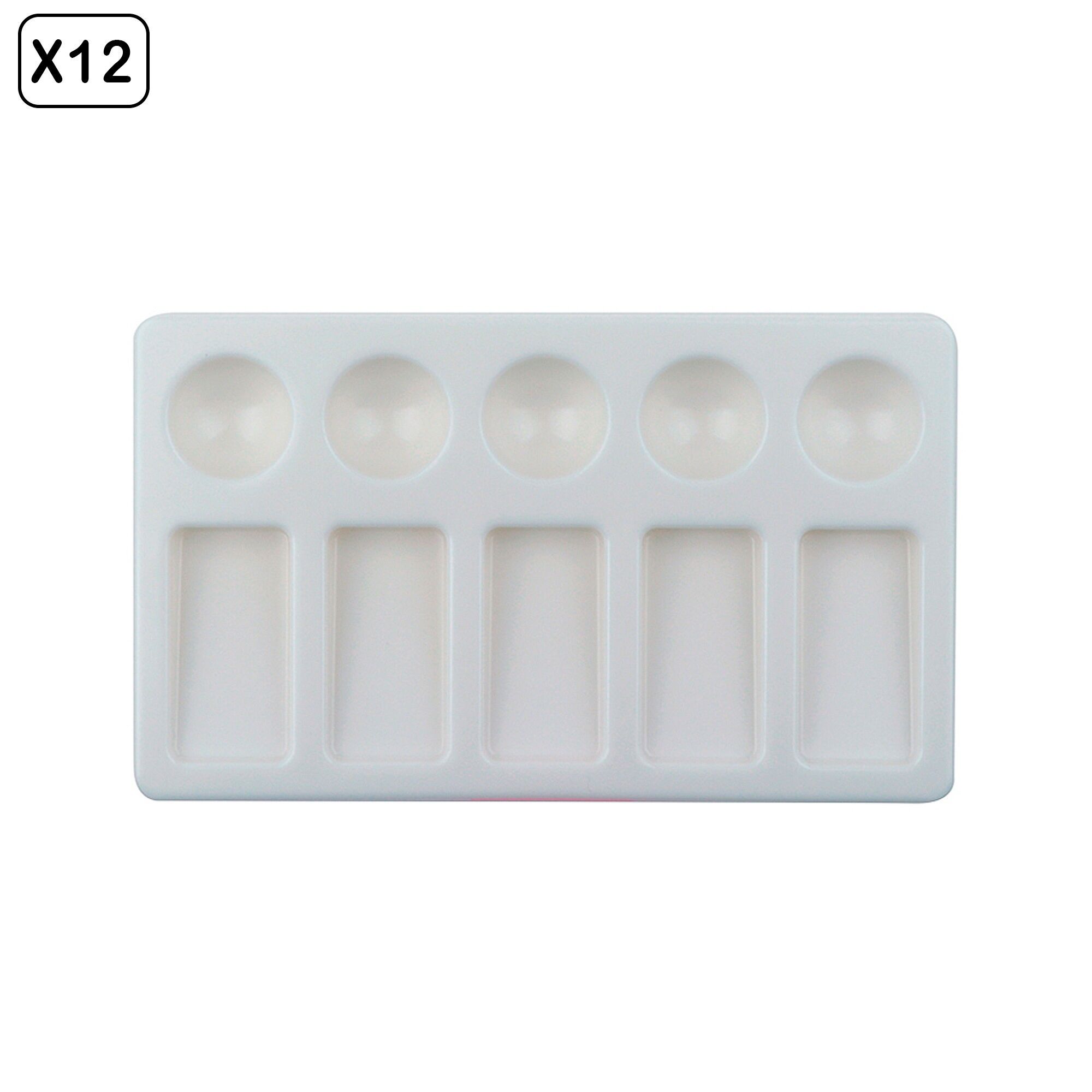 Pack de 12 unités. PALETTE RECTANGULAIRE 18.5 x 11 cm Couleur : Blanc