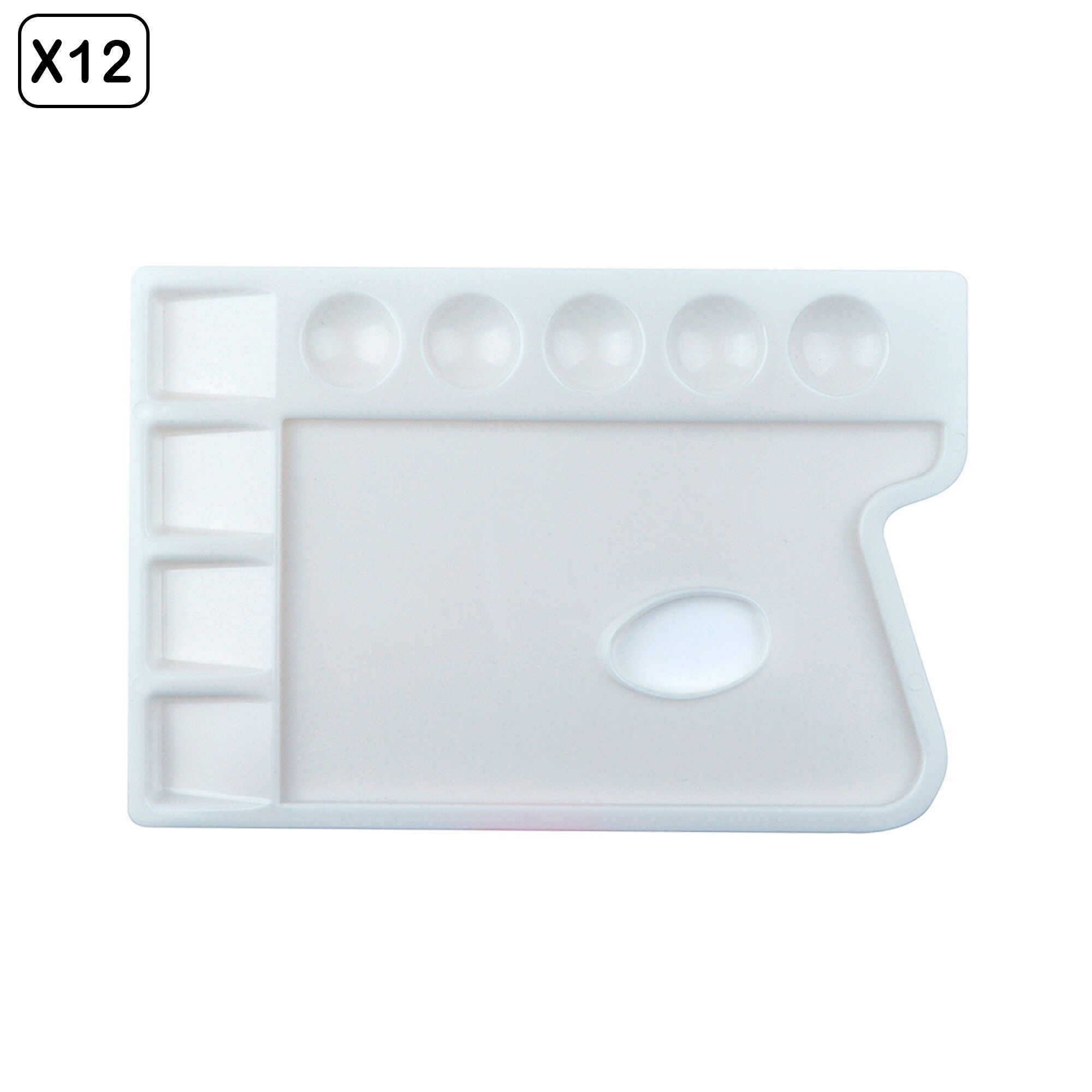 Pack de 12 unités.PALETTE RECTANGULAIRE 24 x 16 cm Couleur : Blanc
