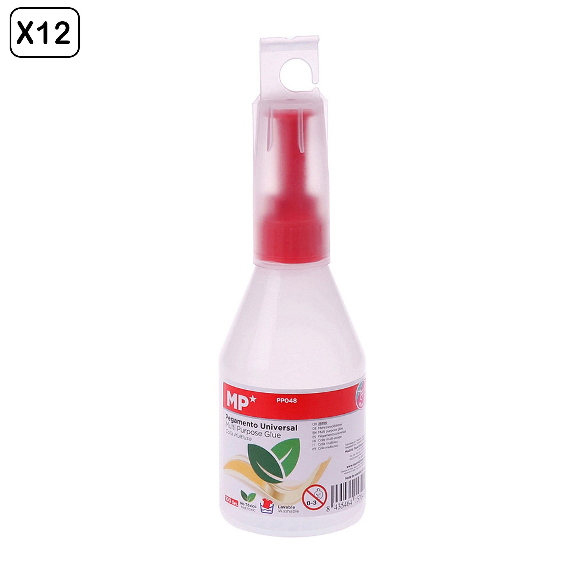 PACKUNG 12 Stk.UNIVERSALKLEBER 100 g Farbe: Rot