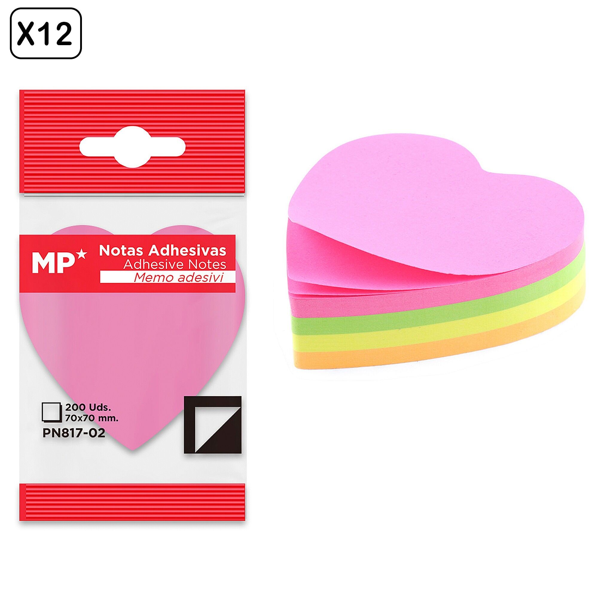 12er-Pack Haftnotizen 70 x 70 mm 200 Blatt