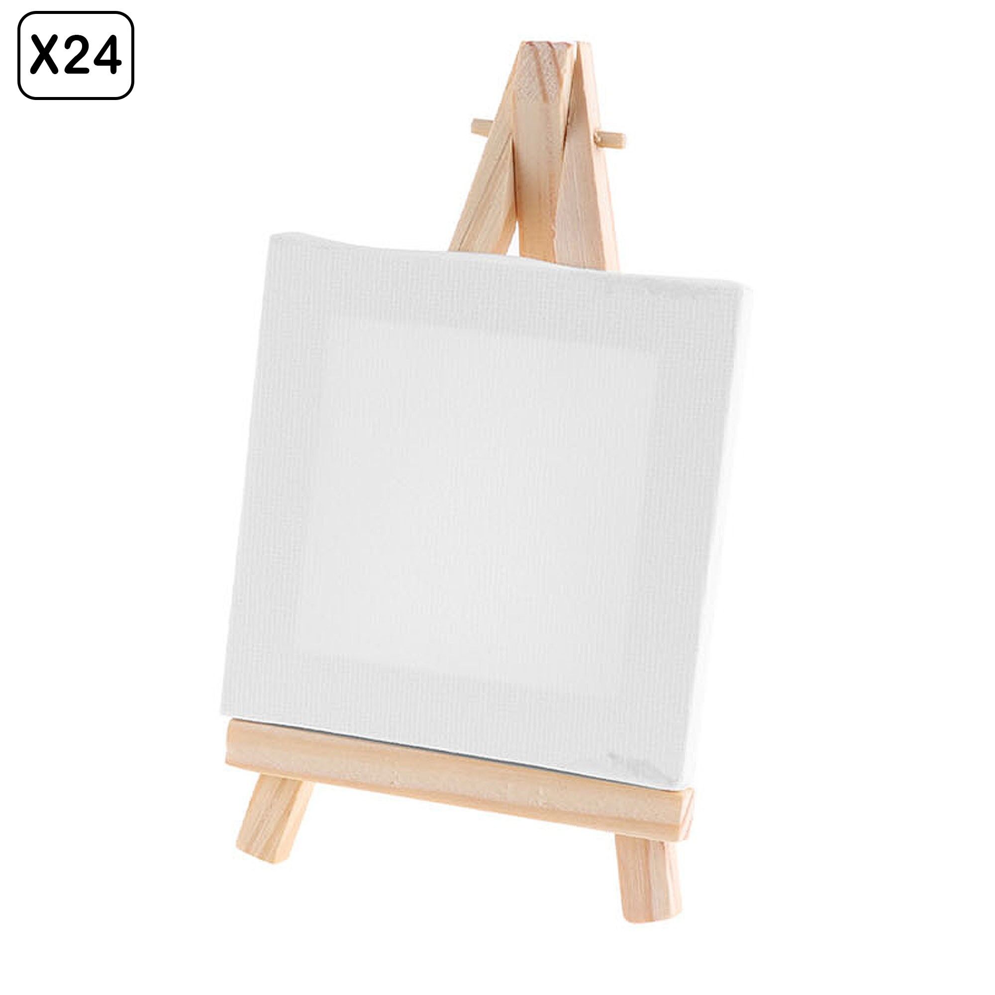 Pack de 24 unités.MINI TOILE AVEC CHEVALET 280 g/m²