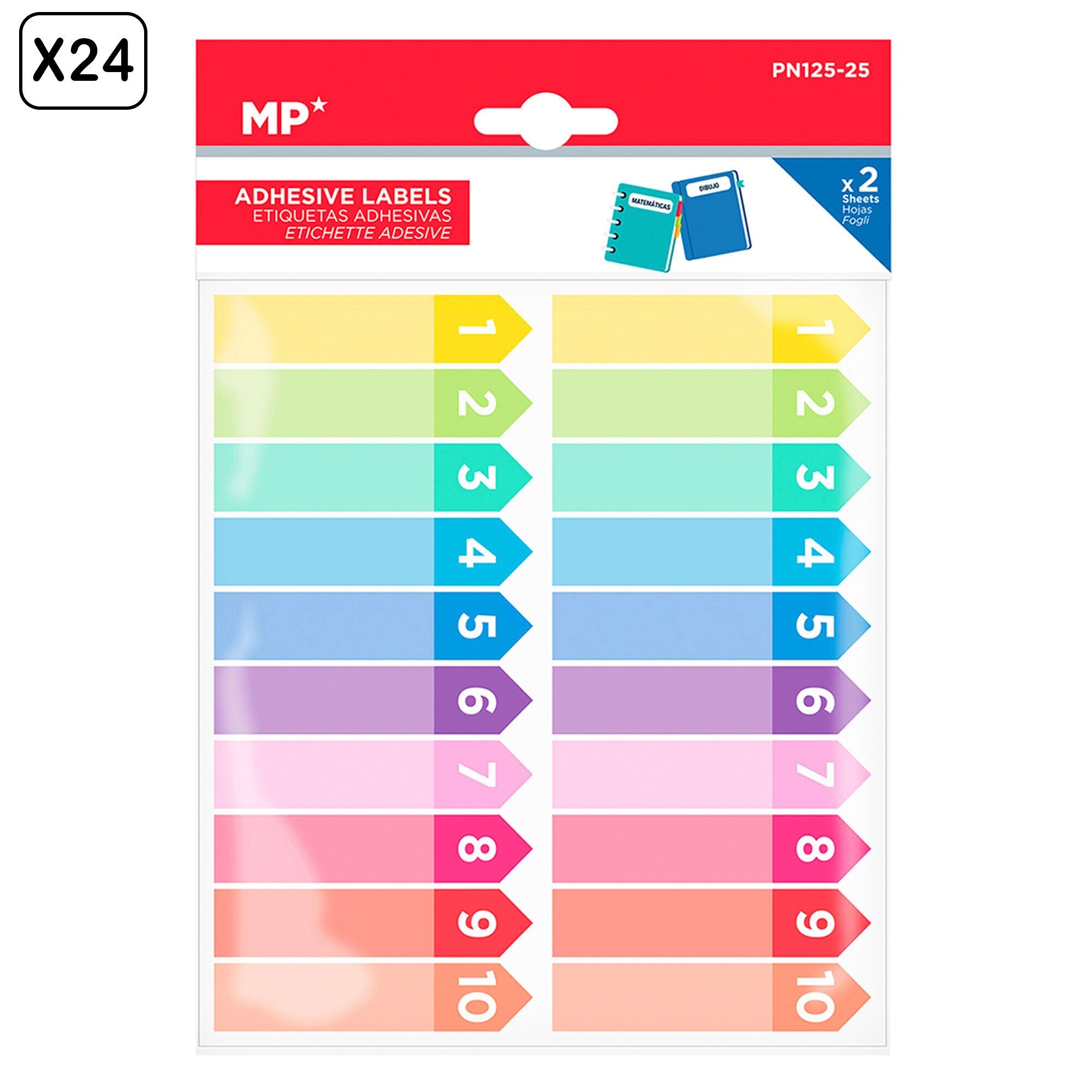 PACKUNG MIT 24 INDIVIDUALISIERBAREN KLEBEETIKETTEN MIT PFEILMUSTER (SET MIT 2 EINHEITEN) Farbe: Mehrfarbig