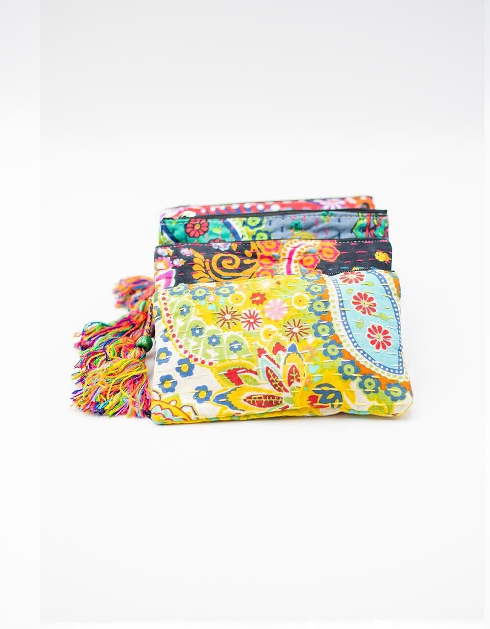 Borsa da toilette etnica Kimago con stampa unica fatta a mano