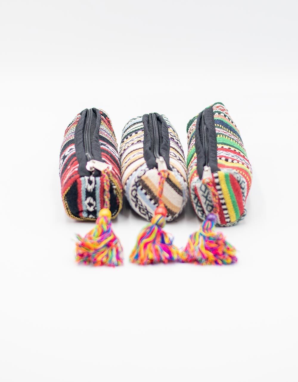 Kimago Ethno-Federmäppchen mit Reißverschluss und handgefertigtem Pompon