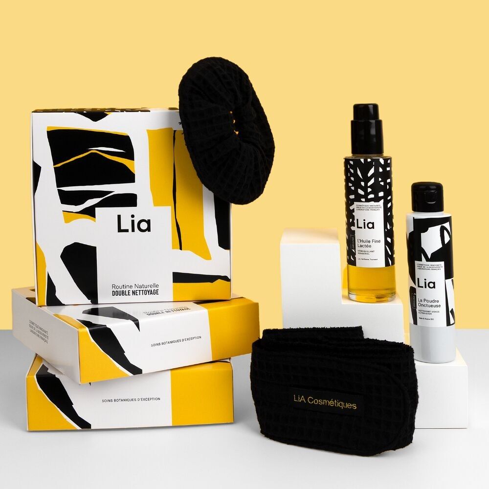 Confezione doppia detergente per tessuti: olio struccante e polvere detergente