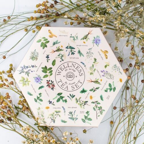 Coffret de thés bien-être – 6 thés fonctionnels différents, 60 sachets de thé au total