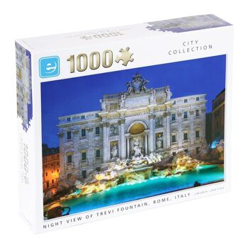 Puzzle 1000pcs Vista Noturna Fonte De Trevi