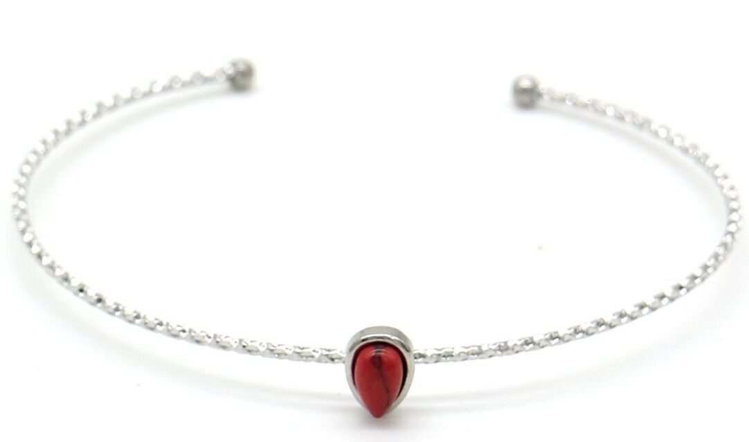 A-A15.1B010-003S S.Brazalete de acero con piedra roja