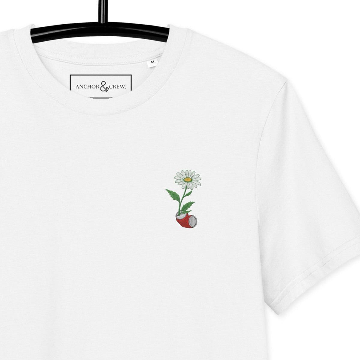 T-shirt brodé en coton biologique Daisy Garden Dystopia