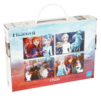 Maleta Puzzle Frozen II 4 en 1 12,16,20,24 Pcs