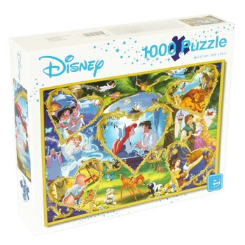 Puzzle Disney 1000pcs Coeurs Dorés 1