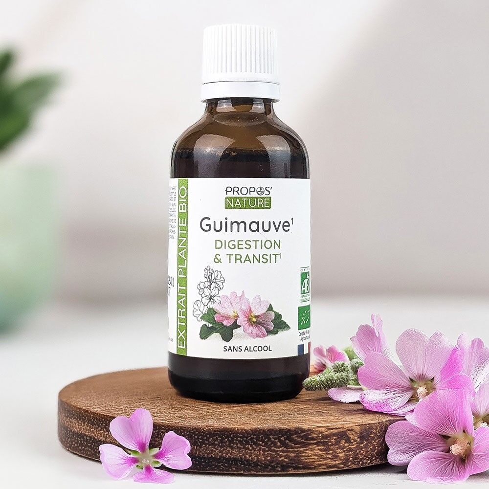 EXTRAIT GLYCÉRINÉ DE GUIMAUVE BIO - DIGESTION & MAUX DE GORGE - SANS ALCOOL - 50ML