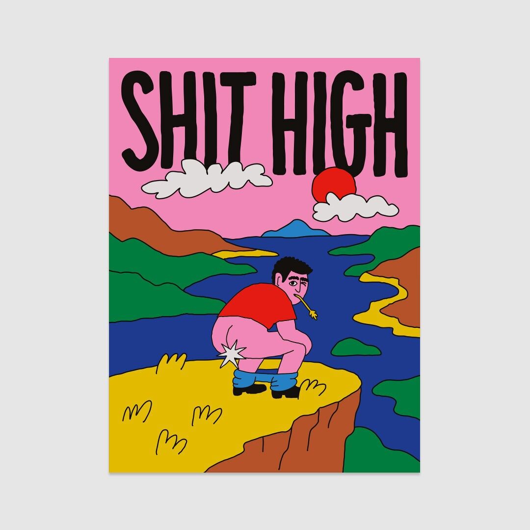 Póster/Lámina artística - Colección Toilet - Póster Shit High (30 x 40 cm y 50 x 70 cm)