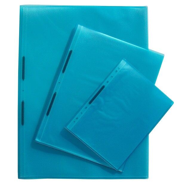 Quaderno didattico Westfolio in polipropilene, turchese, formato A4, realizzato in polipropilene leggero, capacità 50 fogli, polipropilene rimovibile, buste trasparenti, salvaspazio, dotato di 20 buste