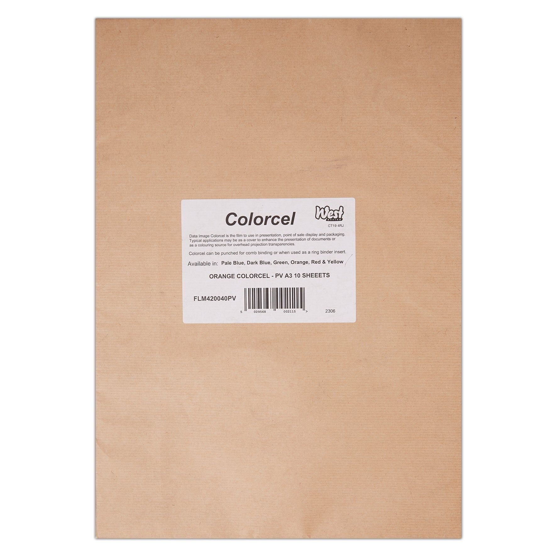 Westfilm Tinted Clear Coloured Film, Orange, A3, 190 Microns, 10 Sheets, For A Number Of Art & Craft Mediums Such As Screen Printing And Visual Presentations