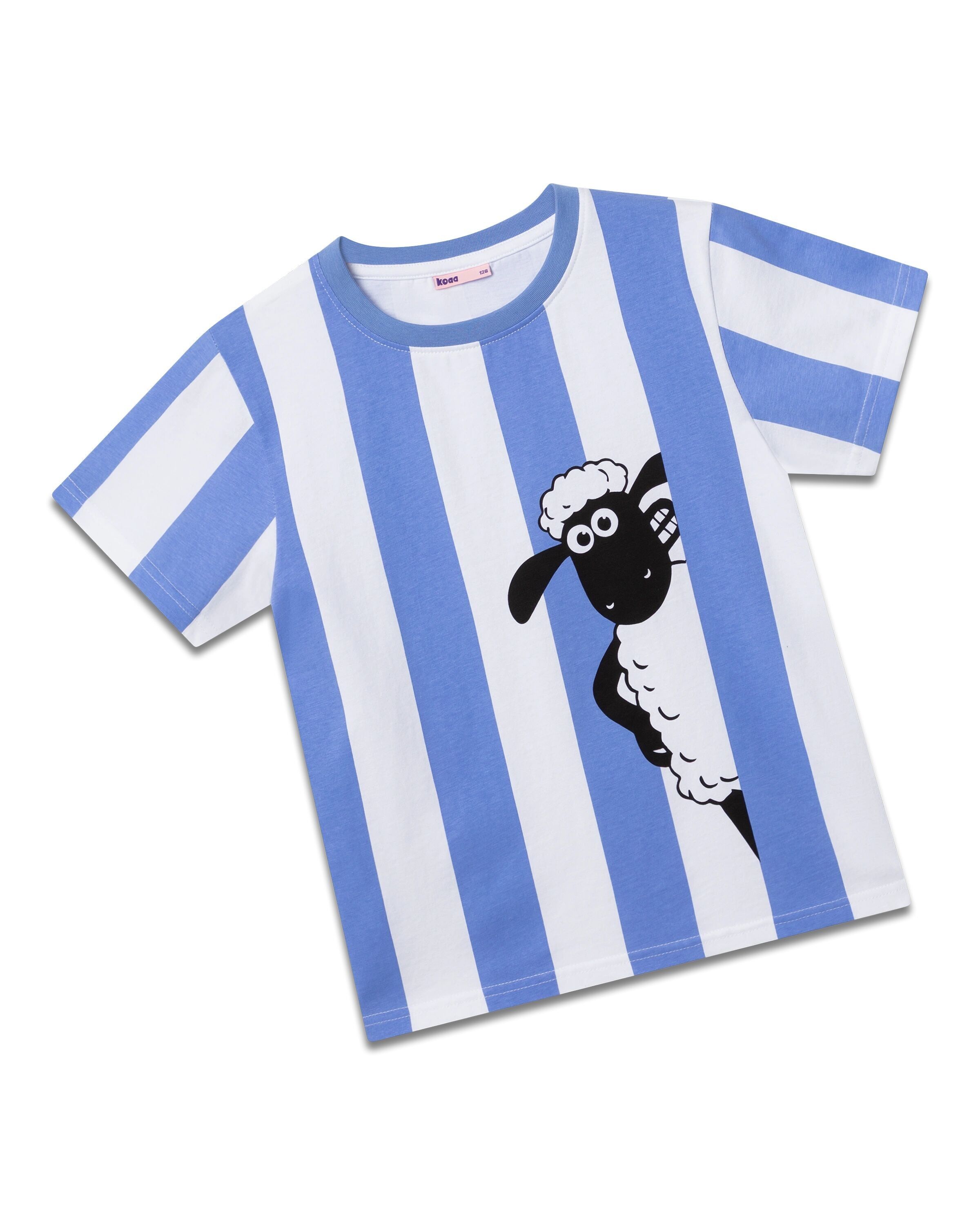 koaa – Shaun the Sheep “Smile” Stripes – T-Shirt blue