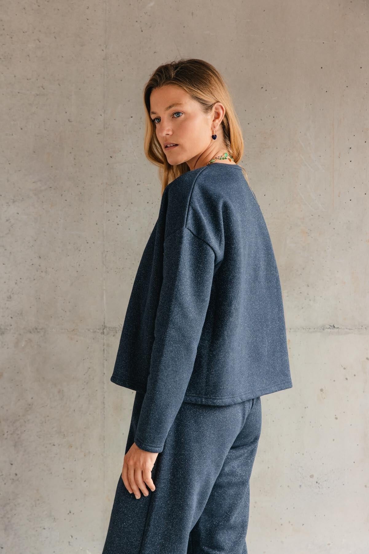 Sudadera con lentejuelas - Azul medianoche