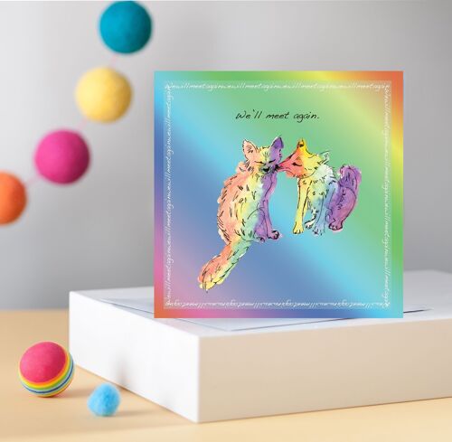 Rainbow Fox Greetings Card