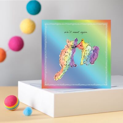 Tarjeta de felicitaciones Rainbow Fox