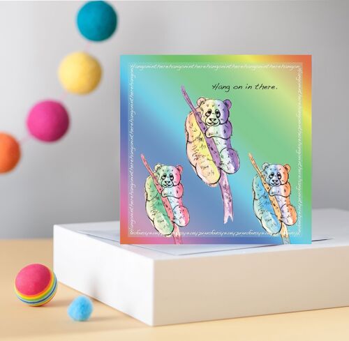 Rainbow Panda Greetings Card