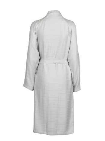 Robe de chambre en bambou unisexe, gris perle L/XL 2