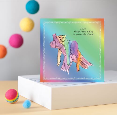 Rainbow Leopard Greetings Card