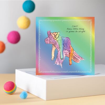 Rainbow Leopard Greetings Card