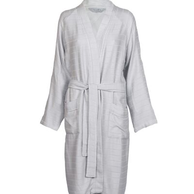 Robe de chambre en bambou unisexe, gris perle S/M