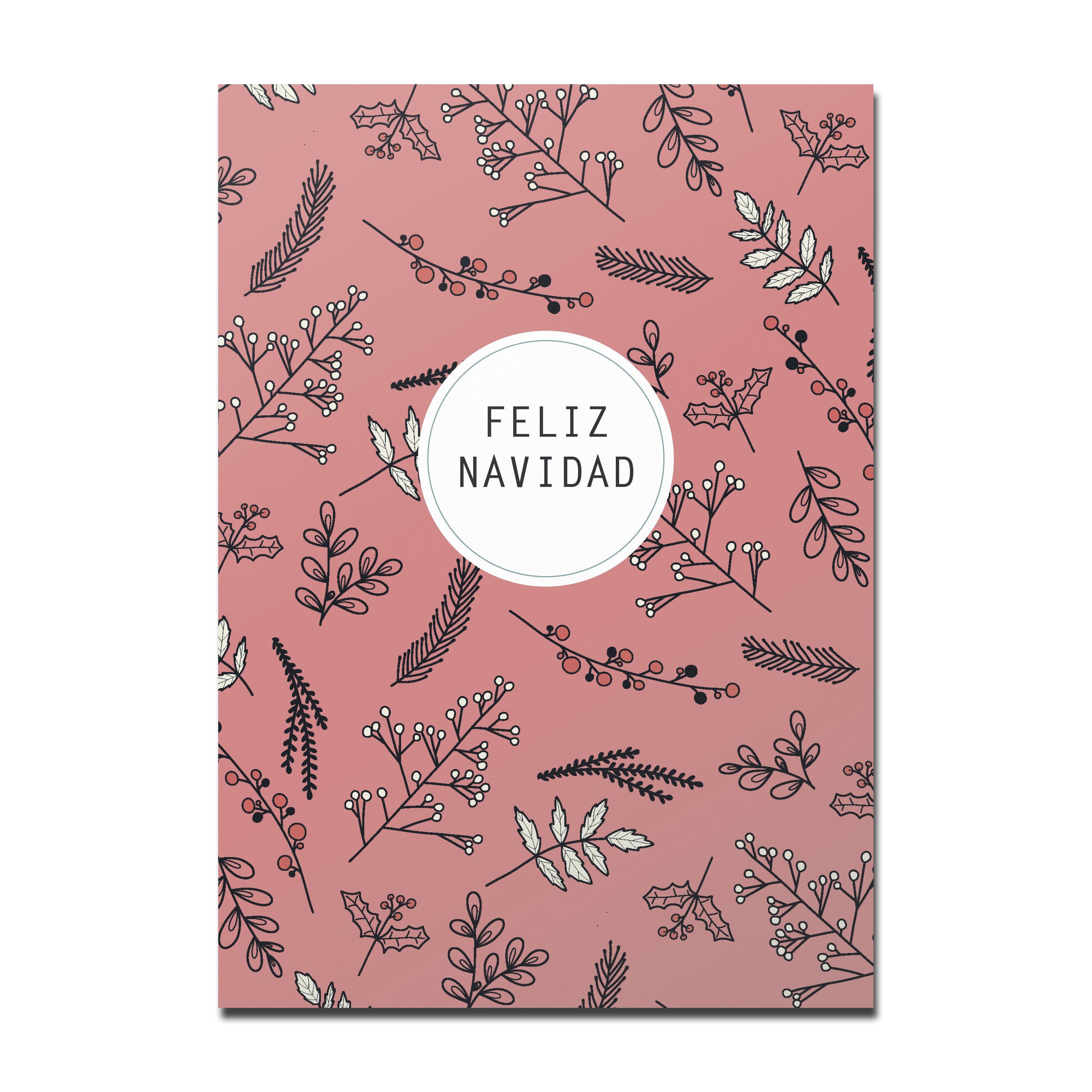 Cartolina natalizia in rosso, Feliz Navidad