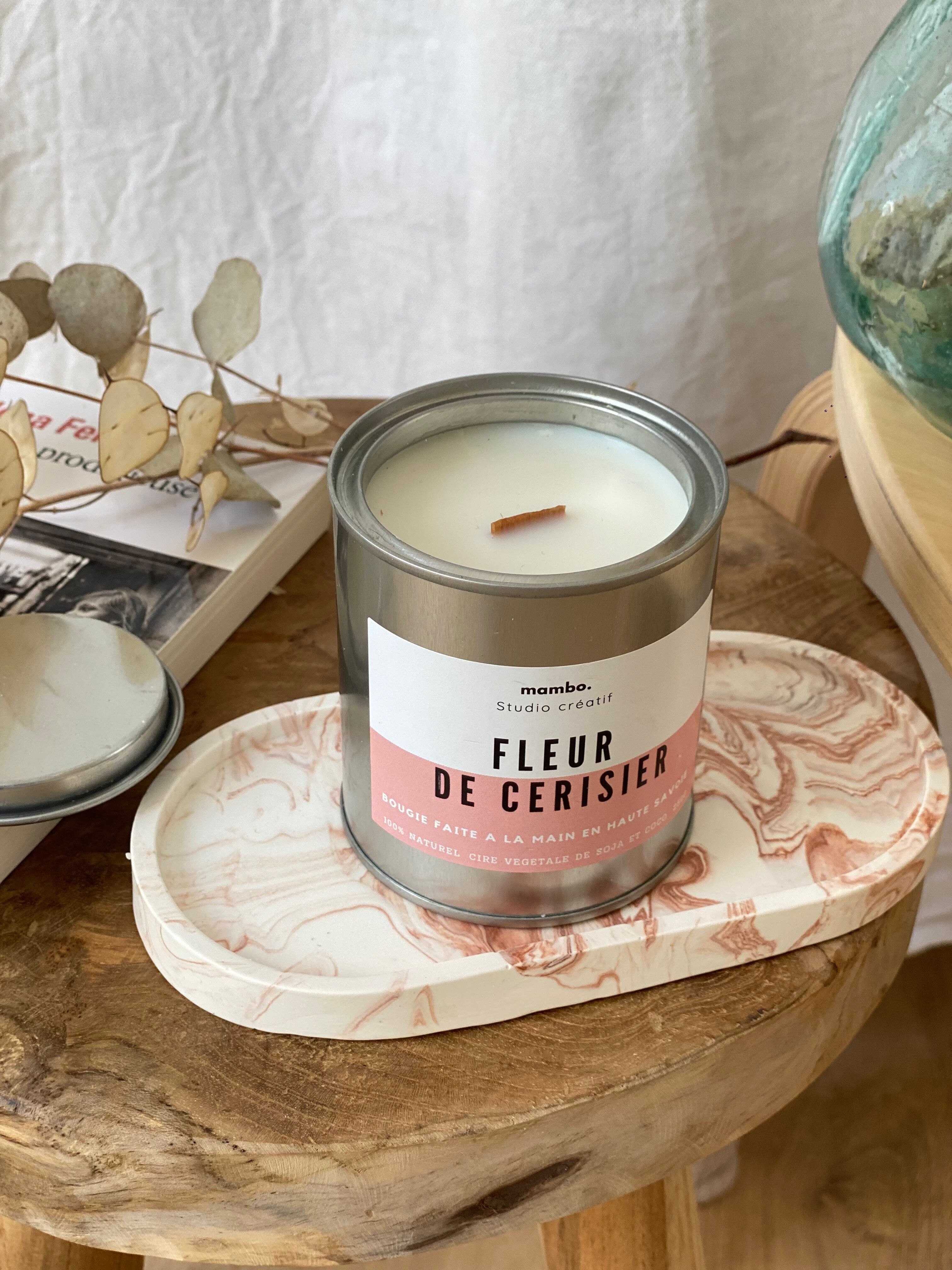 Cherry Blossom Candle – Vegetable wax, wooden wick, 250g