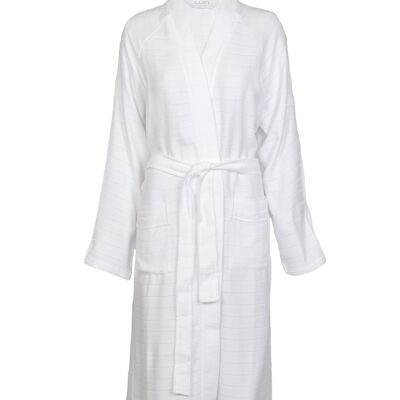 Robe du matin en bambou unisexe, neige L/XL