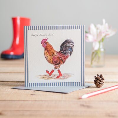 Cockerel In Boots Greetings Cards