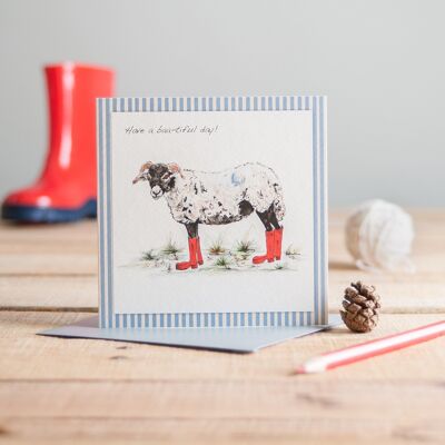 Sheep In Boots Greetings Card