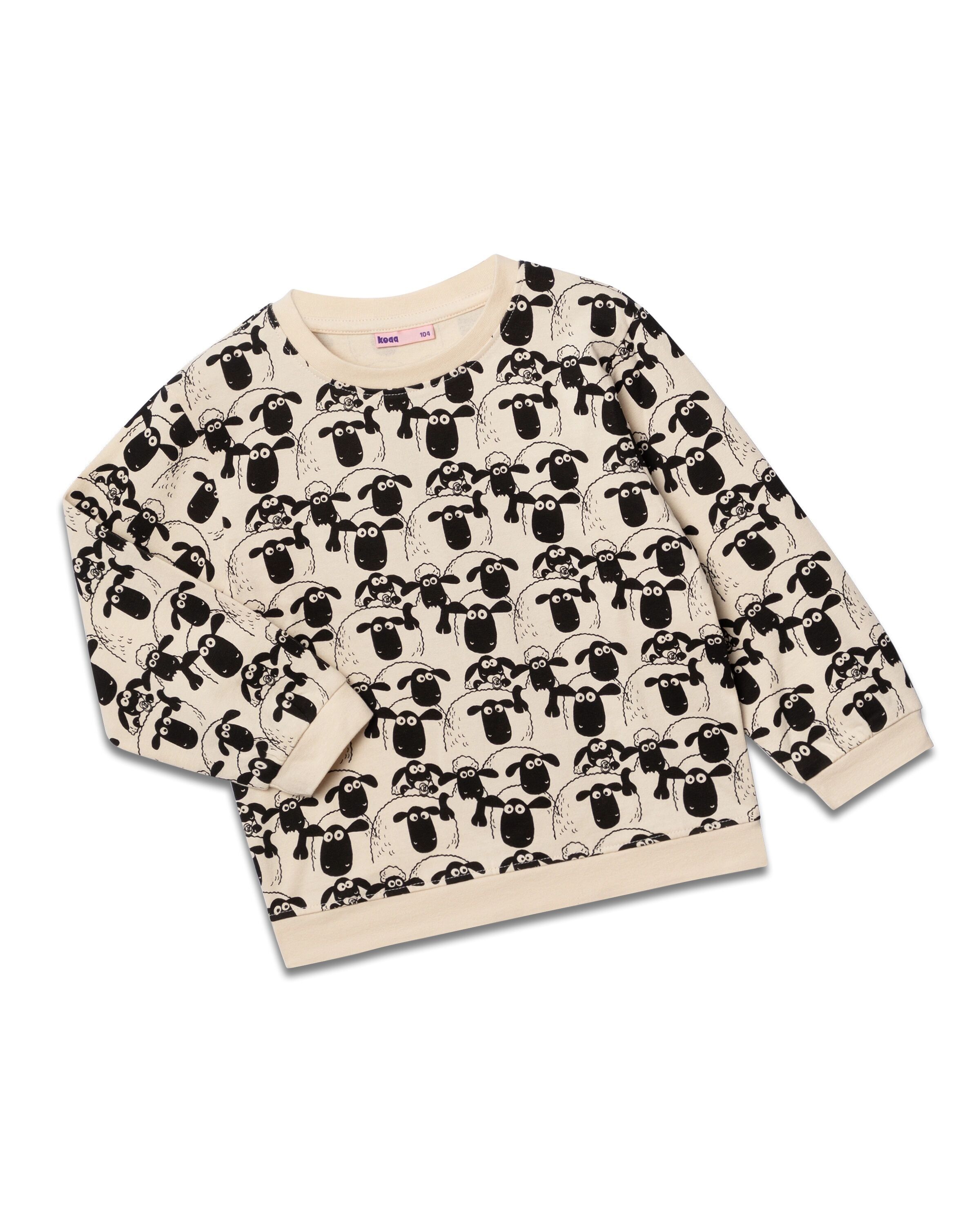 koaa – Shaun the Sheep “Sheep Flock” – Camiseta de manga larga beige
