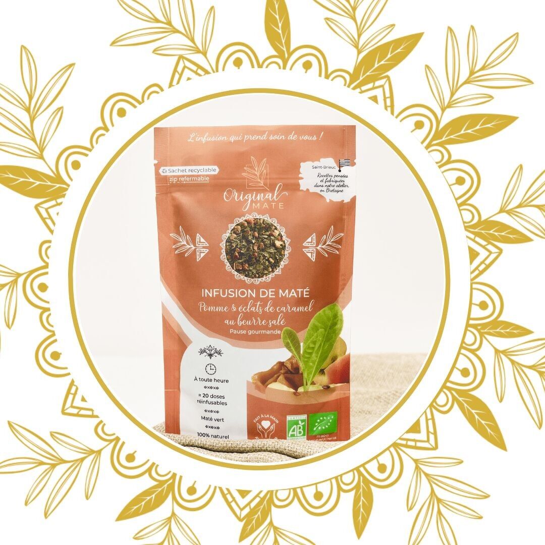 Chips di mela mate biologica e caramello salato - 80 g