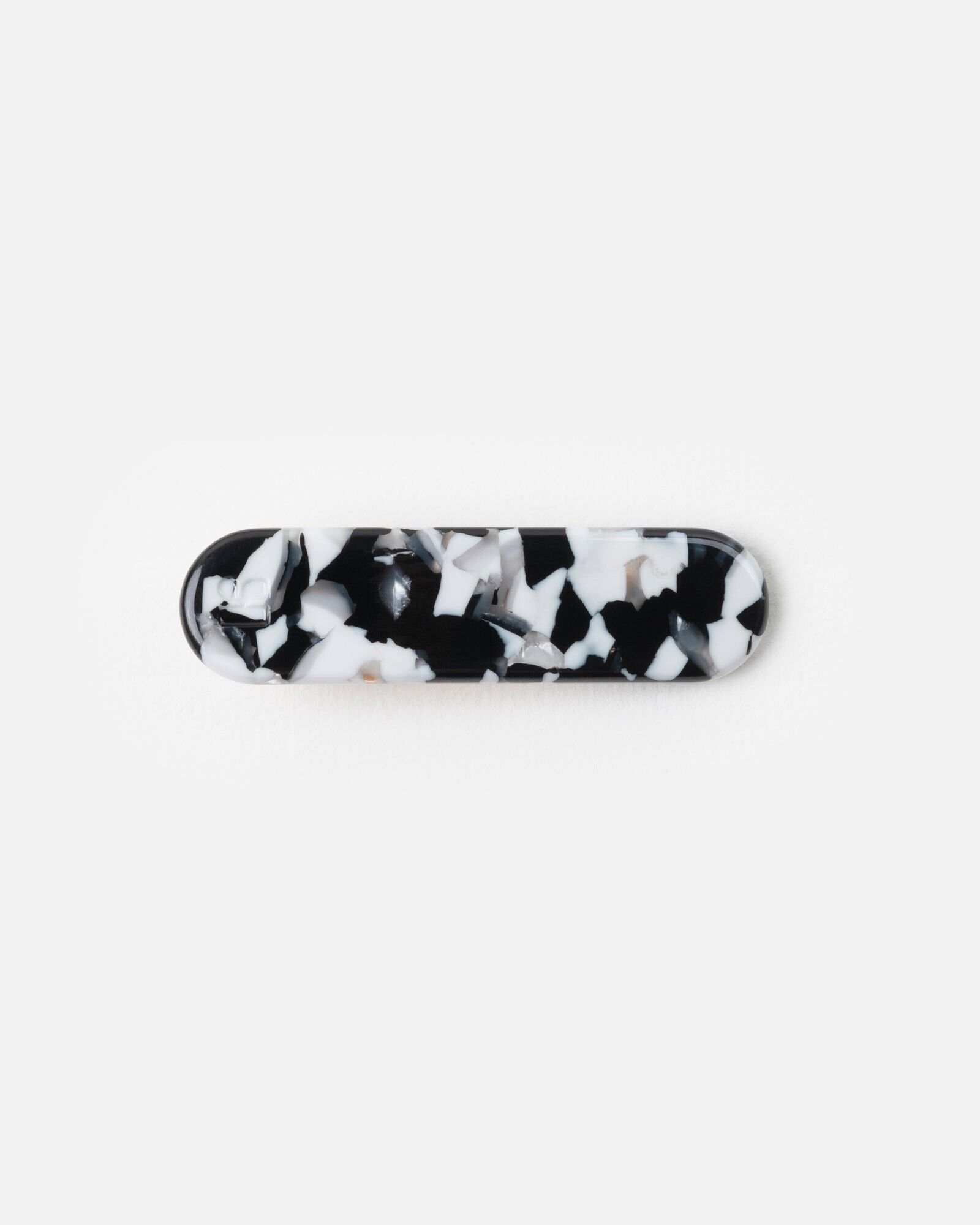 Barrette ARRONDIE - Noir et blanc -